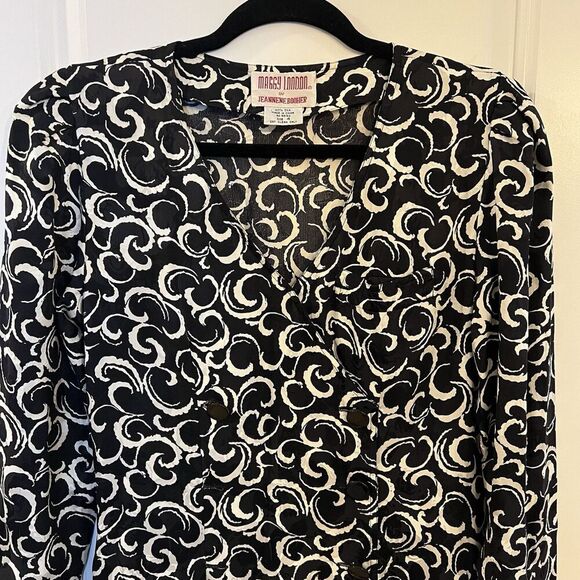 Vintage Maggie London Jeannene Booher Silk Dress Sz 4 - Picture 4 of 5